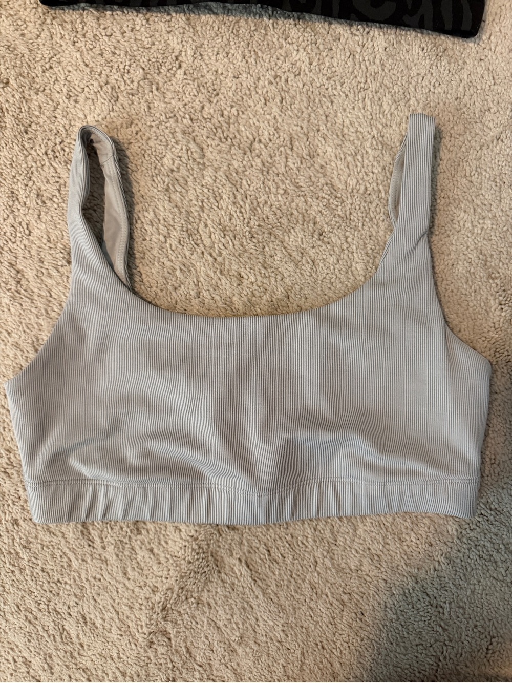 Vuori Ribbed Scoop Bralette - Light Gray